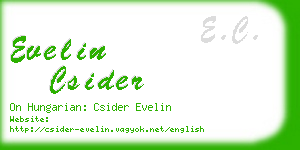 evelin csider business card